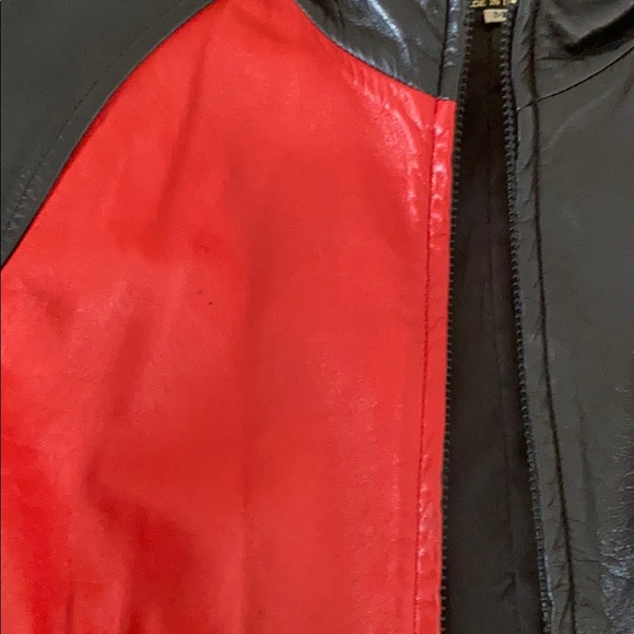 Red/black leather Jacket - Picture 7 of 8